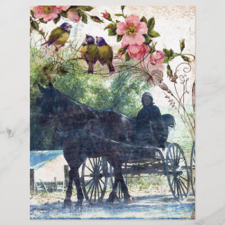 Amish Horse och Buggy Birdie Struktur