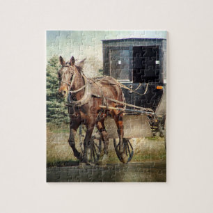 Amish Horse och Buggy Pussel