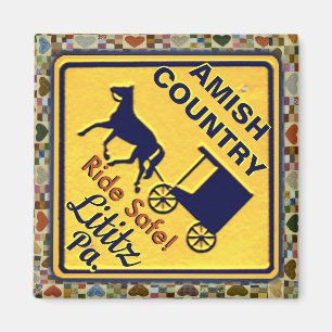 Amish Horse och Buggy, Ride Säkrare i Lititz Pa. Magnet