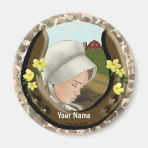 Amish Horseshoe Girl Magnet