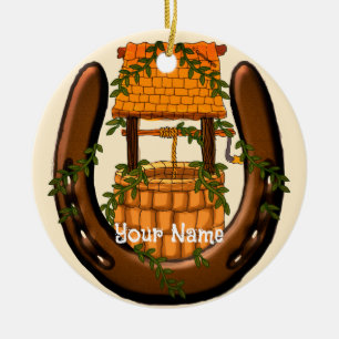 Amish Horseshoe Wishing well ornament