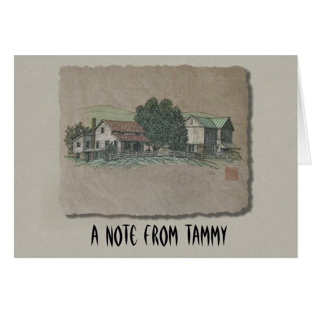 Amish hus & ladugård OBS kort (Framsidan Horizontal)