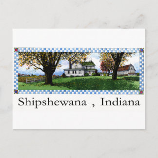 Amish hus Shipshewana Indiana Vykort