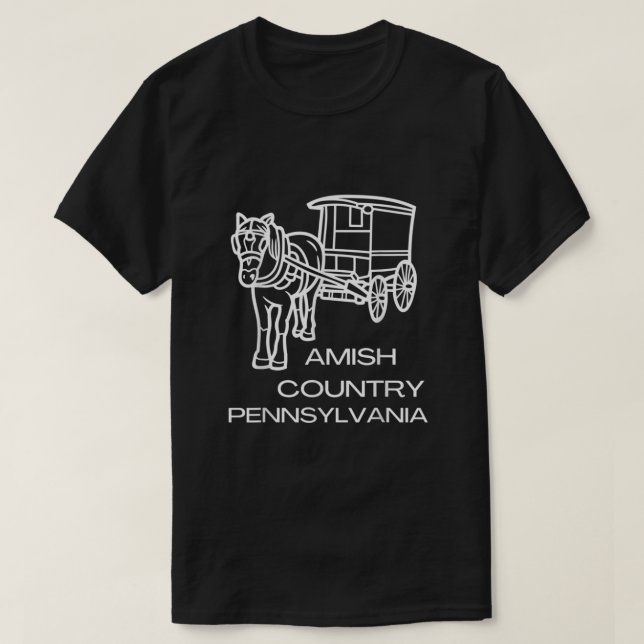 Amish Land Pennsylvania - häst och transport 2 T Shirt (Design framsida)