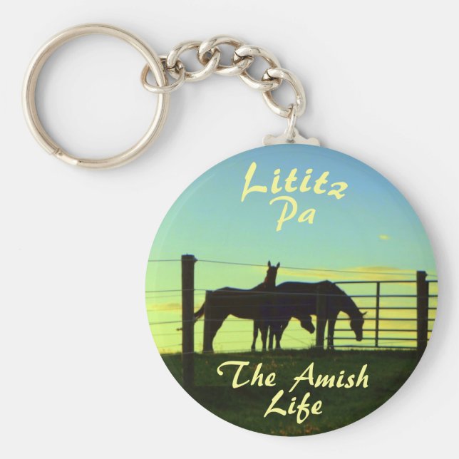 Amish Life, Lititz Horses Ketchain Nyckelring (Framsidan)