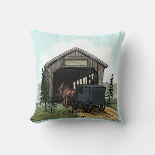 Amish Överbyggd Bro Kudde (Framsida)