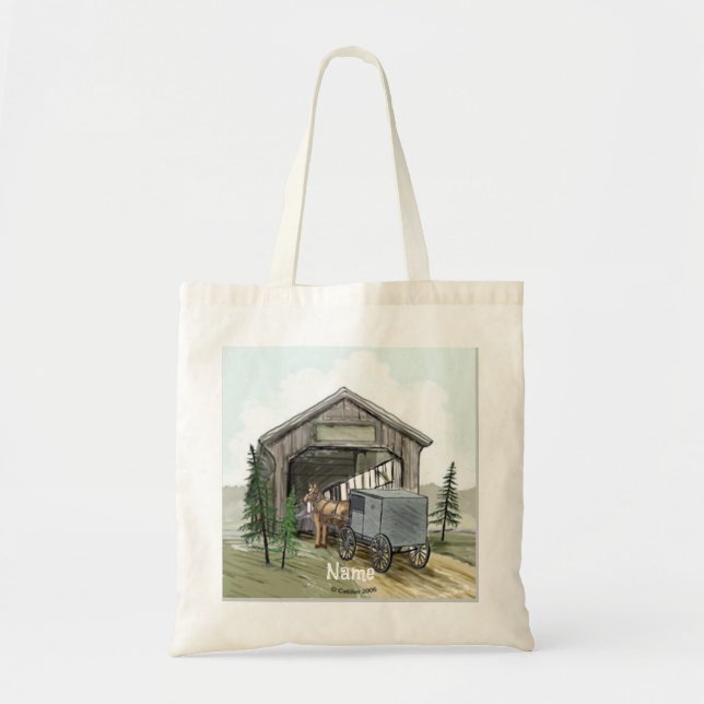 Amish Överbyggd Bro Totebag Tygkasse (Framsidan)