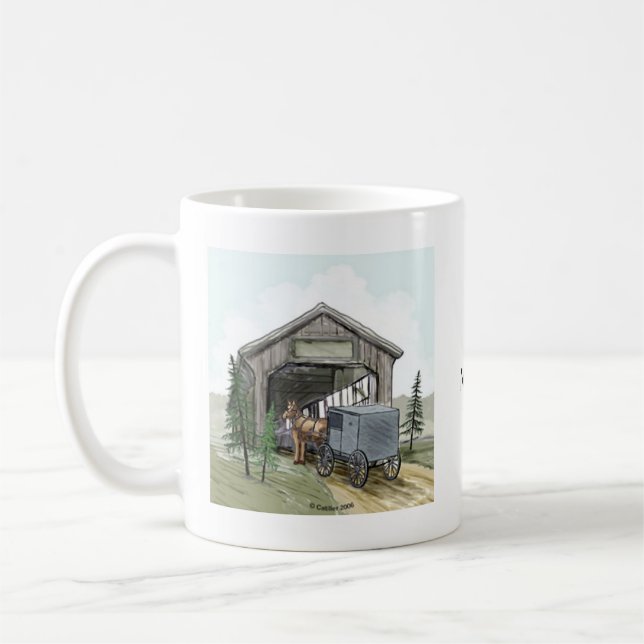 Amish Övertäckt Bro Kaffemugg (Vänster)