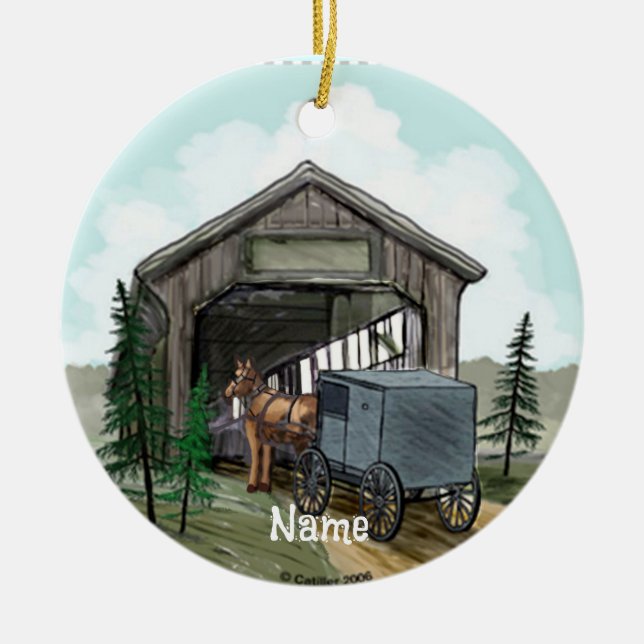Amish Övertäckt Bro ornament (Framsidan)