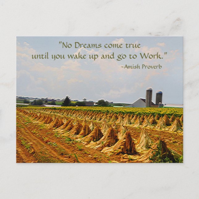 Amish Postcard. Proverb. Drömmar. Arbetsvykort 2 Vykort (Framsida)