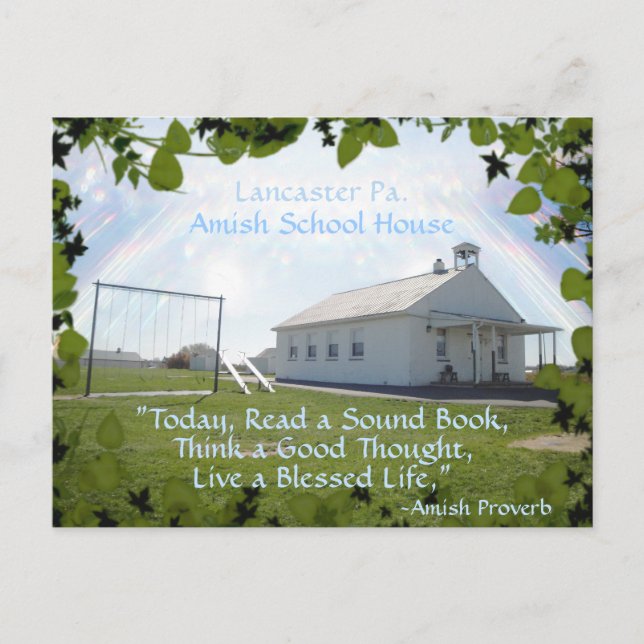 Amish Postcard, skolhuset. LÄGG TILL TEXTEN Vykort (Framsida)