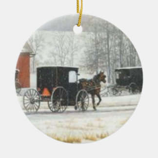 Amish prydnad julgransprydnad keramik
