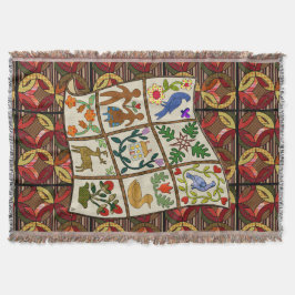 Amish Quilt-Älskare Feast i Mysiga Land Färg Filt