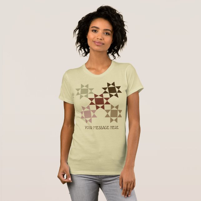 Amish Quilt Anpassningsbar Message Graphic T Shirt (Hel framsida)