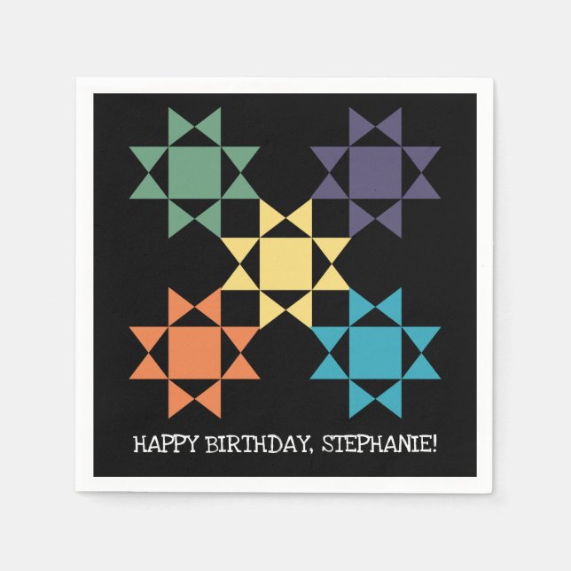 Amish Quilt Blocks Personlig Quilting Thmet Na Pappersservett (Framsidan)