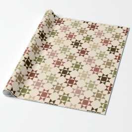 Amish Quilt Print Neutralt Färg har mönster Presentpapper