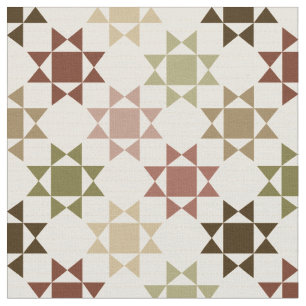 Amish Quilt Print Neutralt Färger Patternated Tyg