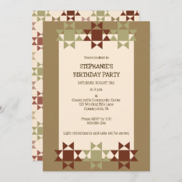 Amish Quilt Skriv ut Quilt Thned Anpassningsbar Pa Inbjudningar