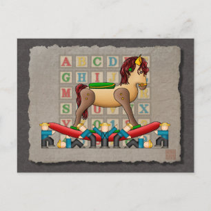 Amish Rocking Horse Vykort
