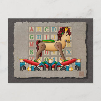 Amish Rocking Horse Vykort