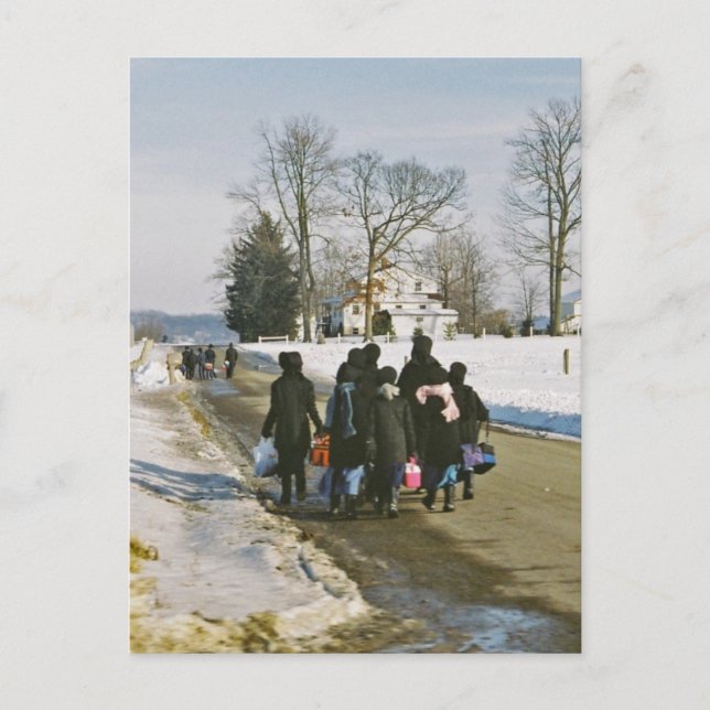 Amish skolar dagvykortet vykort (Framsida)
