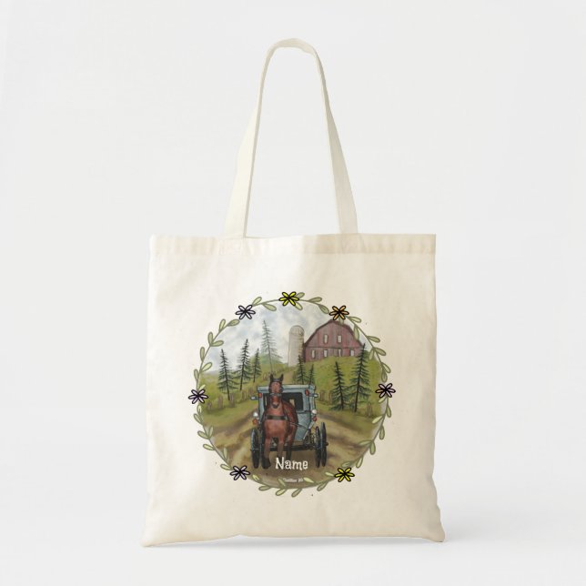 Amish Stad Dag Toteväska Tygkasse (Framsidan)
