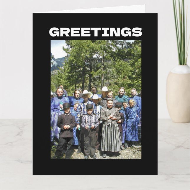 AMISH THANKSGIVING FUNNY GREETY CARD KORT (Framsida)