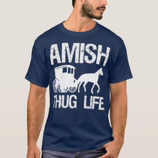 Amish Thug med Horse Buggy Gangster T Shirt