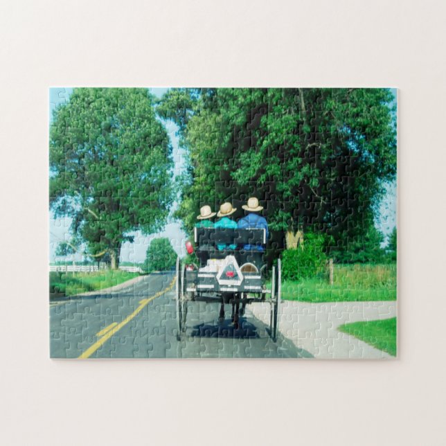Amish vagn Indiana. Pussel (Horisontell)