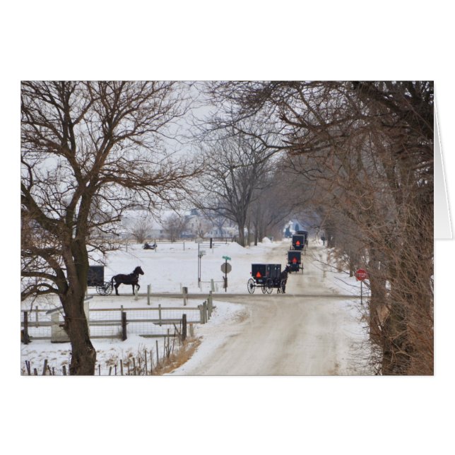 Amish Winter Procession OBS Kort (Framsidan Horizontal)