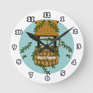 Amish Wishing-klockan Rund Klocka