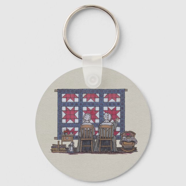 Amish Women Quilting Nyckelring (Framsida)