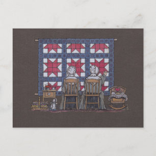 Amish Women Quilting Vykort