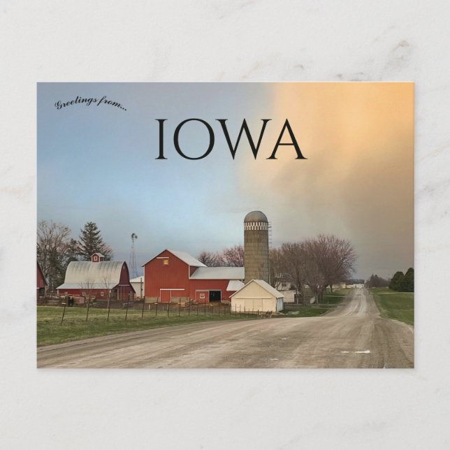 Amishgård efter ett regnfall i Johnson County Iowa Vykort (Framsida)