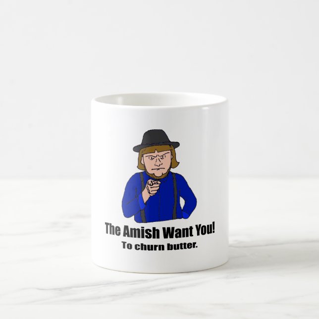 Amishna önskar att du ska råna kaffemugg (Center)