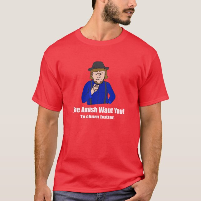 Amishna önskar dig som är mörk t-shirt (Framsida)