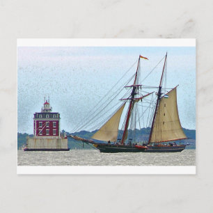 Amistad vid Ledge Light House Vykort