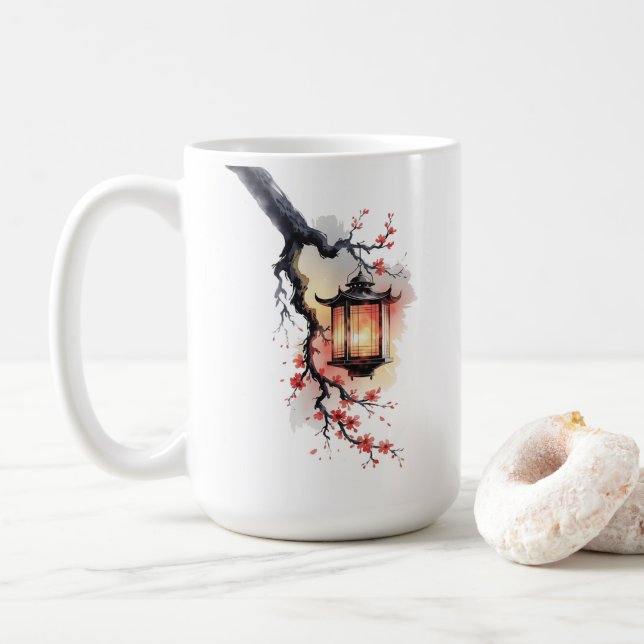 Amita - Cherry Blossom Lantern Twins Kaffemugg (Med munk)