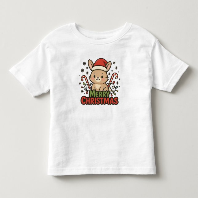 AMITA | Cute Bunny Merry Christmas T Shirt (Framsida)