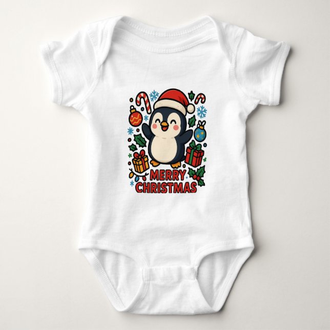 AMITA - Glad jul Pingvin T Shirt (Framsida)