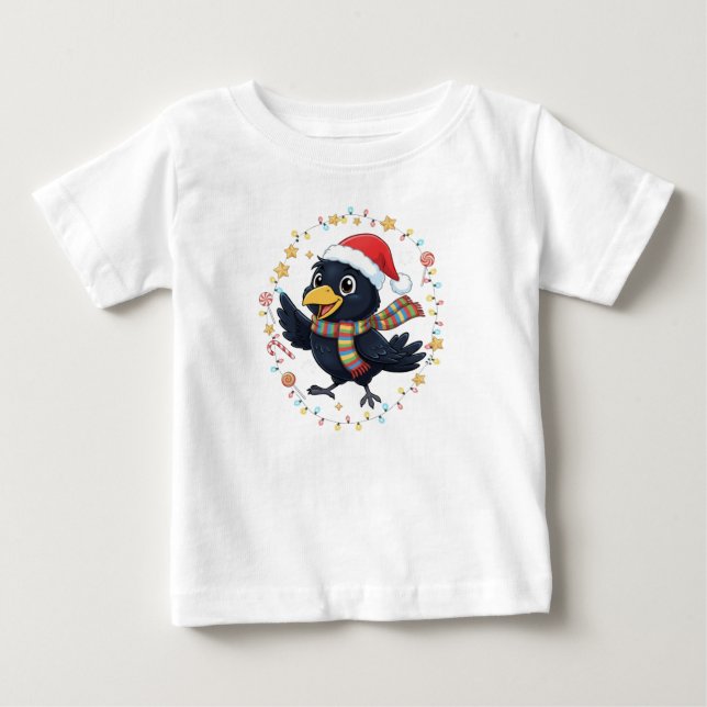 AMITA | Glada Kråkan - Julbelysning T Shirt (Framsida)