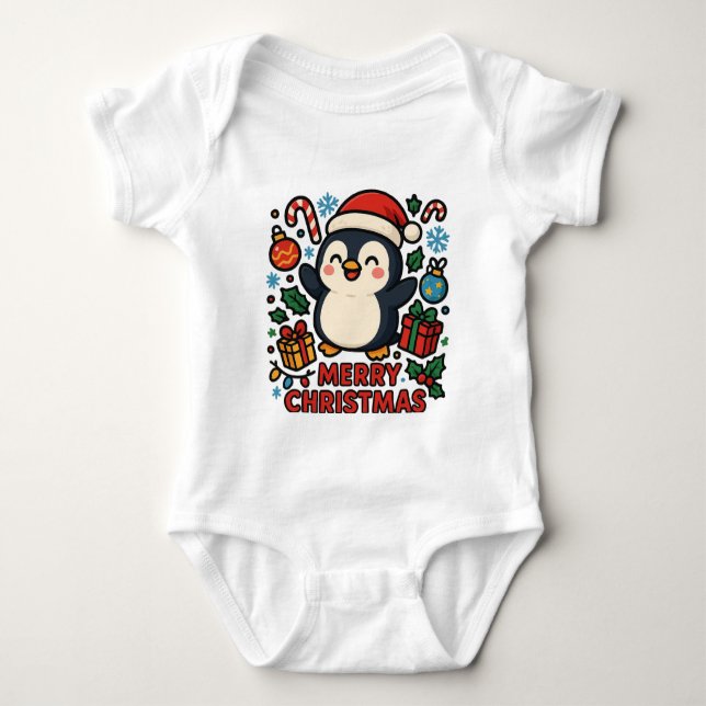 AMITA - Merry Christmas Penguin T Shirt (Framsida)