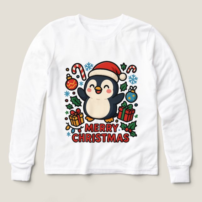 AMITA | Merry Christmas Penguin T Shirt (Design framsida)