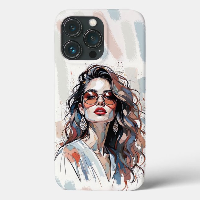 AMITA | Mjuk Pastellkonst Kvinna Telefonfodral (Baksida)