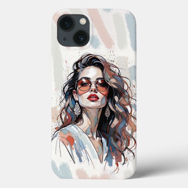 AMITA | Soft Pastel Art Woman Phone Cases (Baksida)