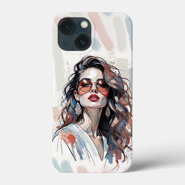 AMITA | Soft Pastel Art Woman Phone Cases (Baksida)