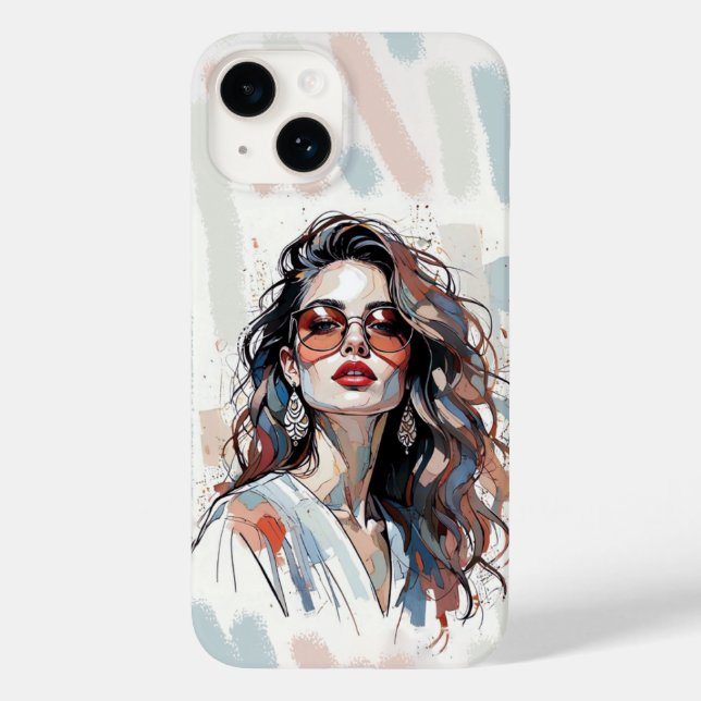 AMITA | Soft Pastel Art Woman Phone Cases (Baksida)
