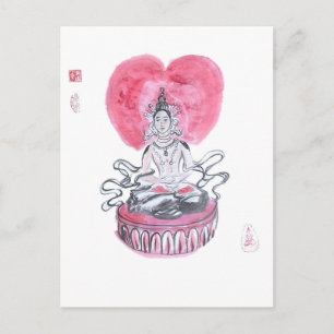 Amitabha Buddha Heart Vykort