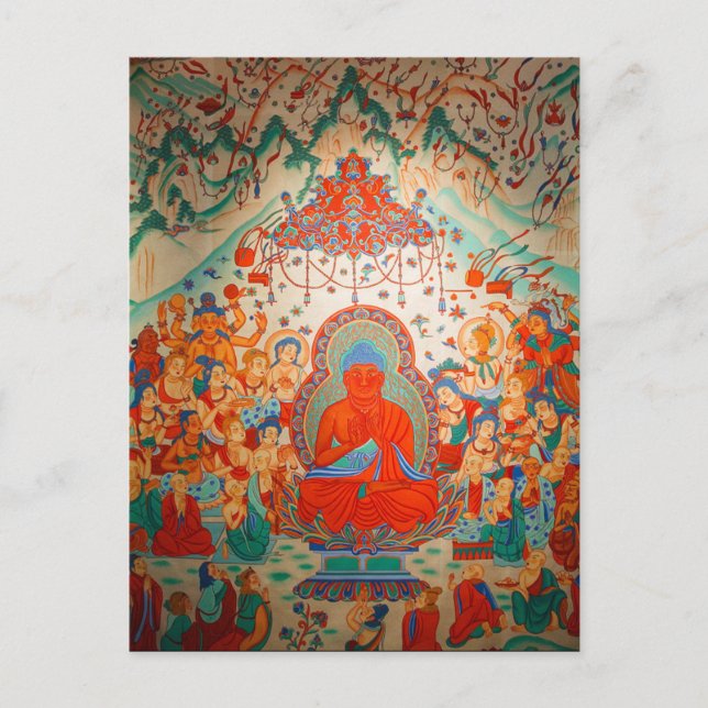 Amitabha Buddha Sukhavati Rena Landet Vykort (Framsida)