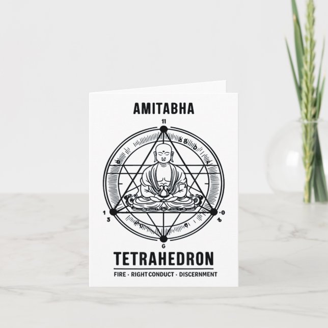 Amitabha Buddha Tetrahedron - Helig Geometry&amp Kort (Framsida)